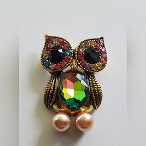 Multicolored Rhinestone Brooch